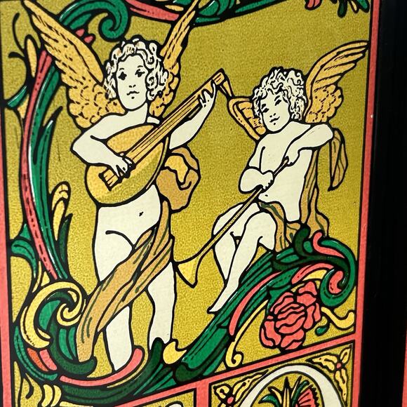 Vintage Yorkcraft Seriglass Christmas Decorative Faux Stained Glass 2 Panel - Picture 3 of 7